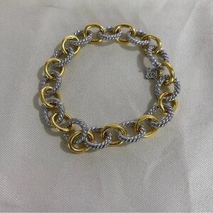David Yurman Gold and Silver Chain Bracelet